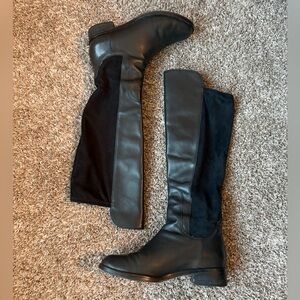 Cole Haan knee high pull on black boots